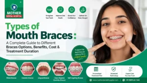 Types of Mouth Braces options showing different orthodontic braces for teeth alignment and smile correction